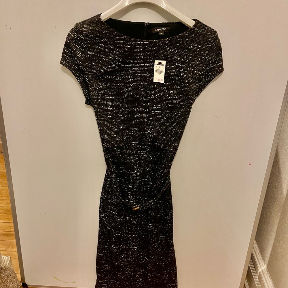 NWT Express  NWT Monochrome Tweed Look Dress
